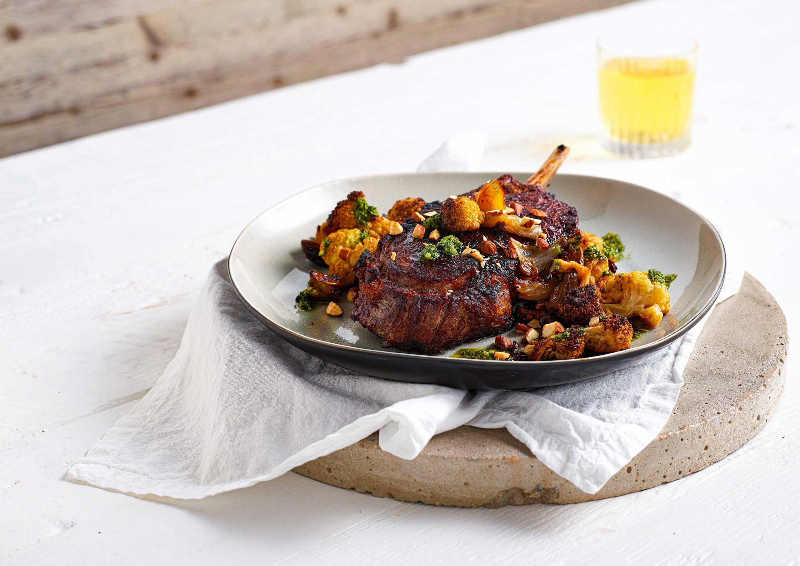 Nature’s Fresh bone-in rib eye steak with roasted cauliflower salad - Nature's Fresh